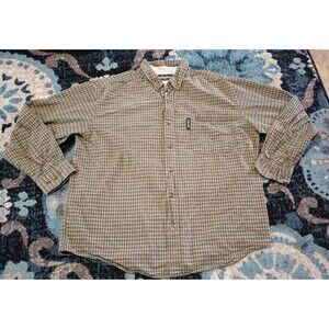 REMINGTON Mens Heavyweight Cotton Button Down Long Sleeve Size XL Plaid WorkWear